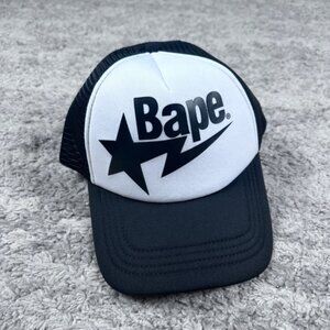 NWT BAPE STA Trucker Hat Black